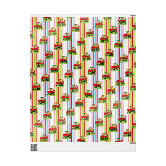 Merry Who Custom Wrapping Paper Christmas Wrapping Paper, Custom Name Striped Gift Wrap, Whoville Holiday Presents