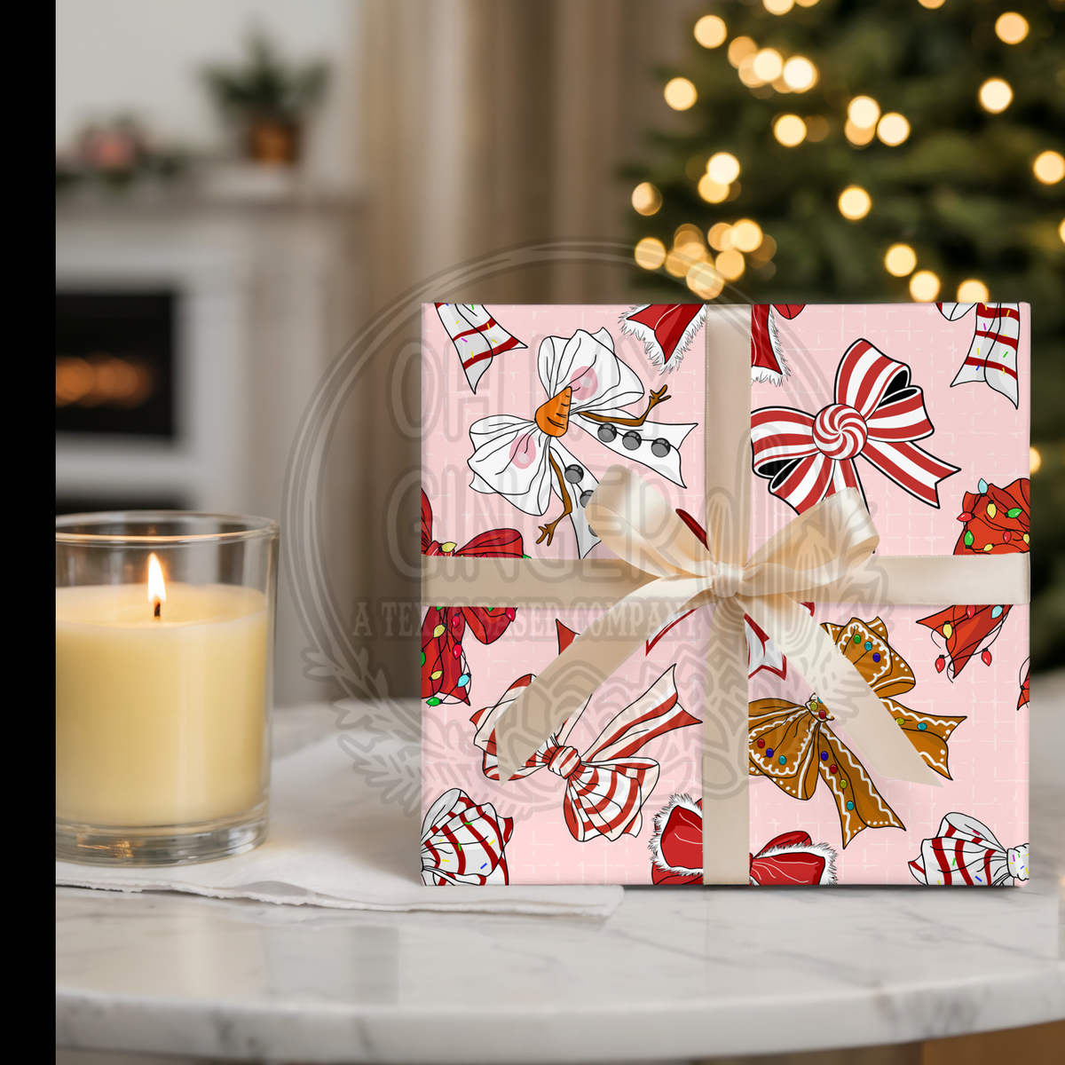 Christmas Bow Collage Wrapping Paper