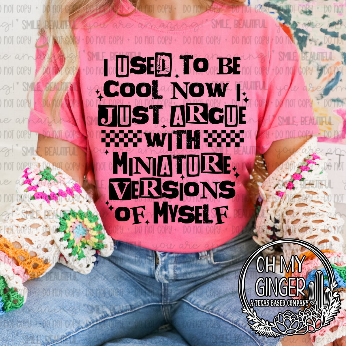 Miniature Versions — sarcastic lettering about arguing with miniature versions of yourself