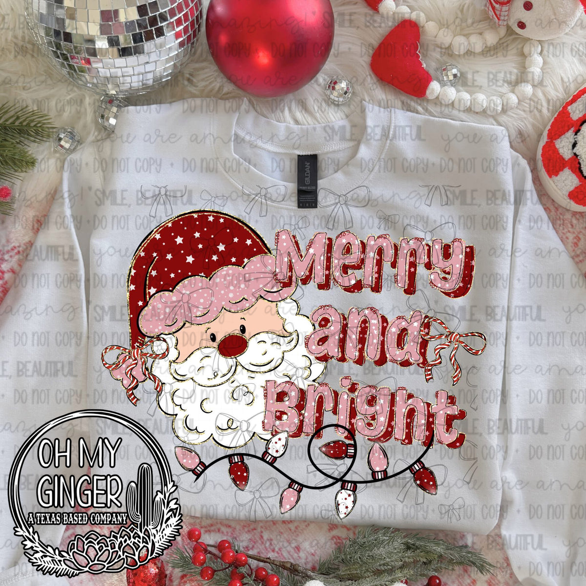 Merry and Bright design featuring cheerful Merry and Bright holiday typography by Oh My Ginger