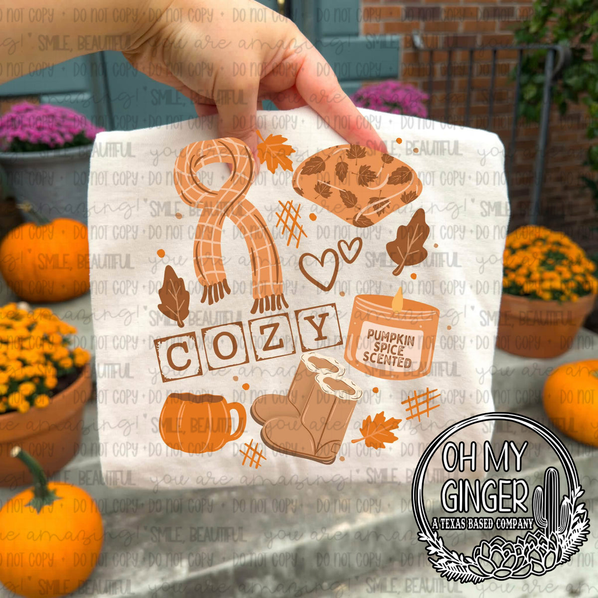 Cozy Fall Things — autumn drinks, pumpkins, cozy accessories and warm orange details