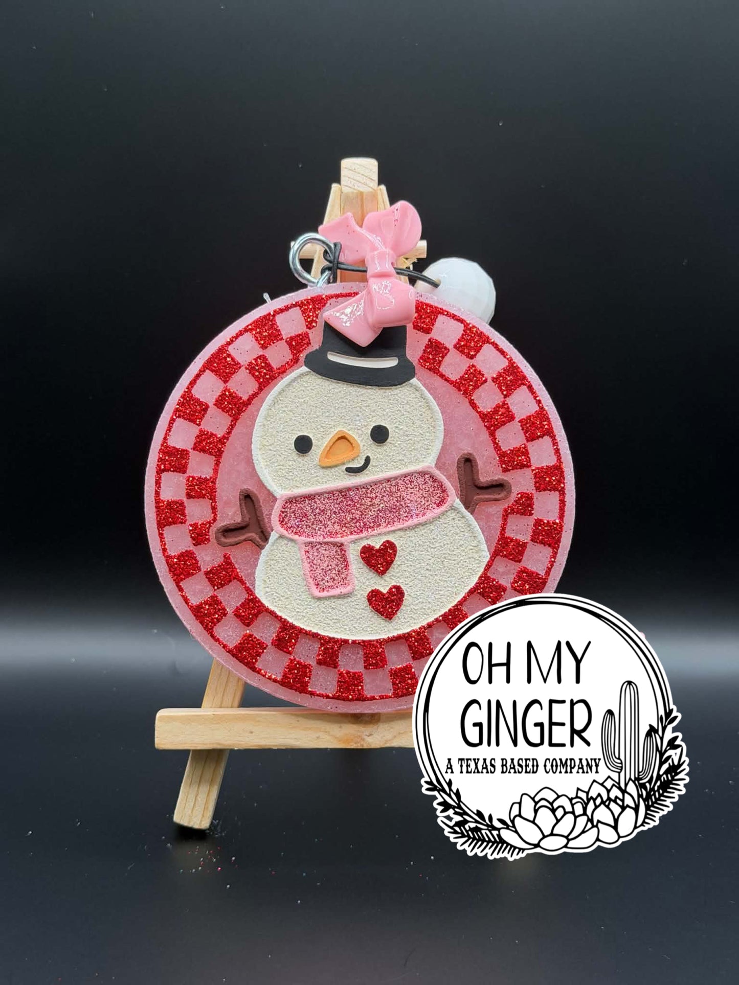Snowman Red & Pink - Freshie