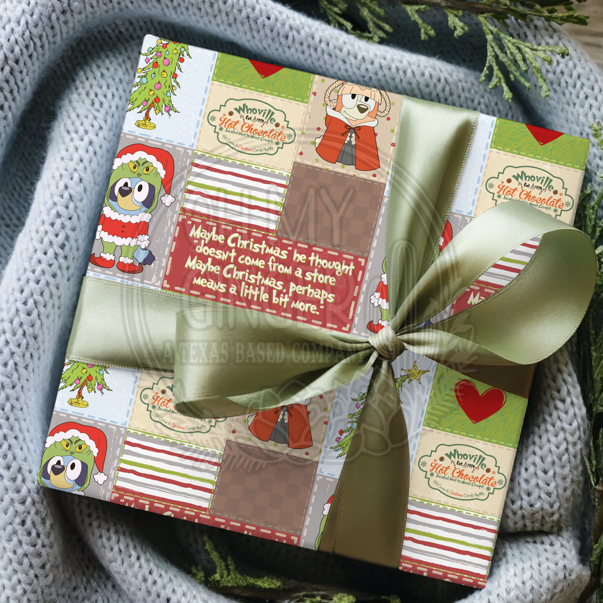 Bluey and Bingo Whoville Christmas Wrapping Paper