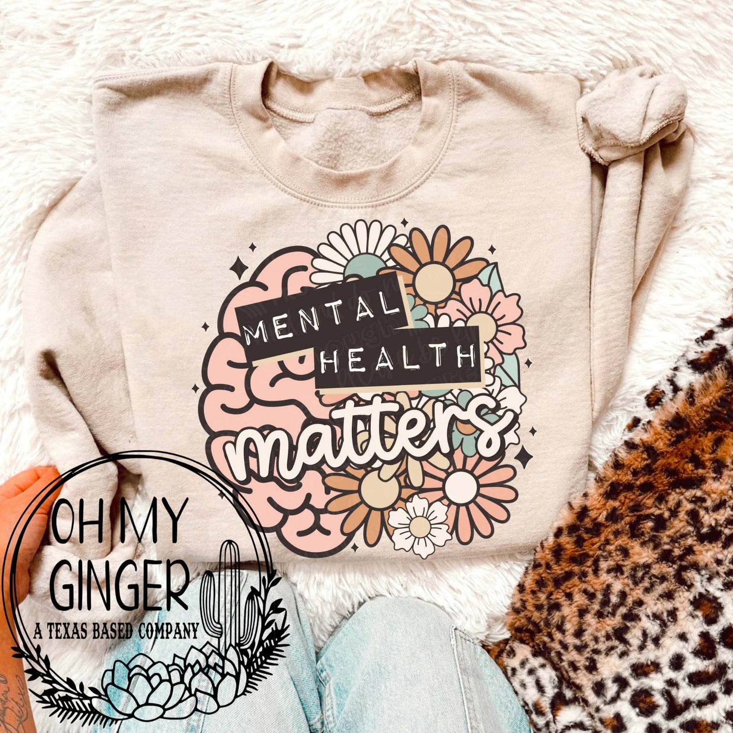 Mental Health Matters - (Brain/Flowers)