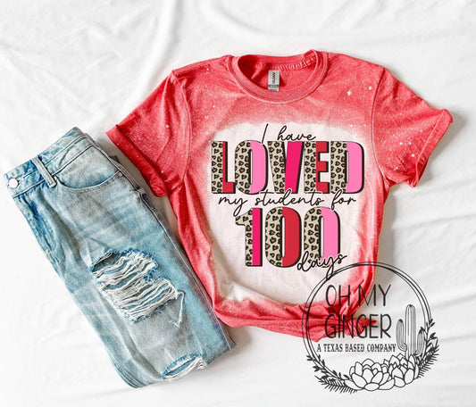 Loved My Students For 100 Days - Pink/Red/Leopard