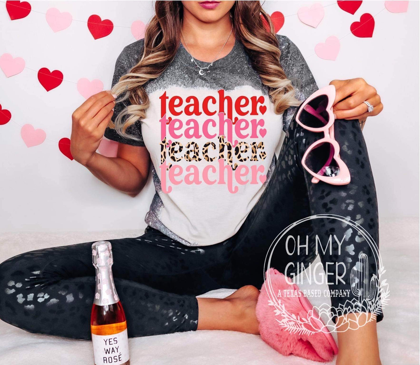Teacher x4 - pink & leopard