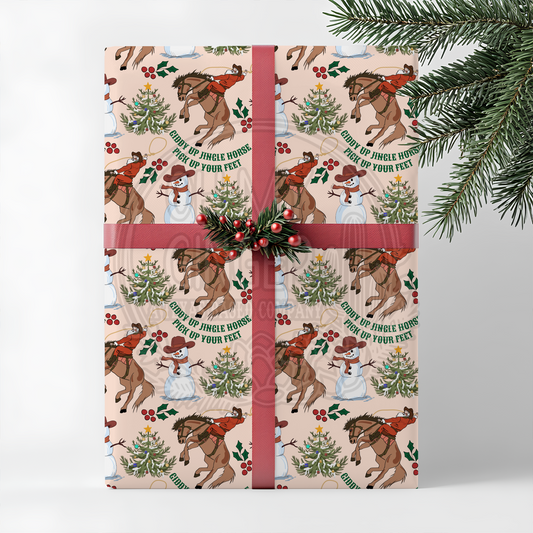 Giddy Up Jingle Horse Wrapping Paper