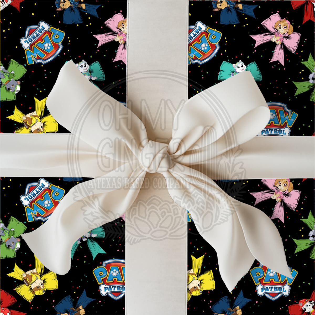 Paw Patrol Bows Wrapping Paper