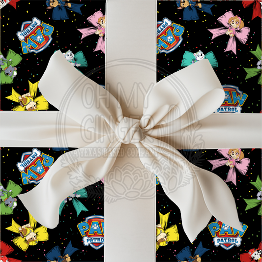 Paw Patrol Bows Wrapping Paper