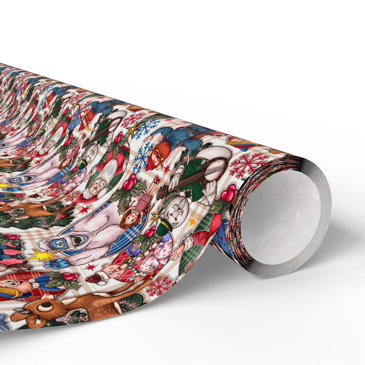Rudolph Christmas Wrapping Paper, Bumble, Santa & Misfit Toys, Nostalgic Holiday Character Gift Wrap
