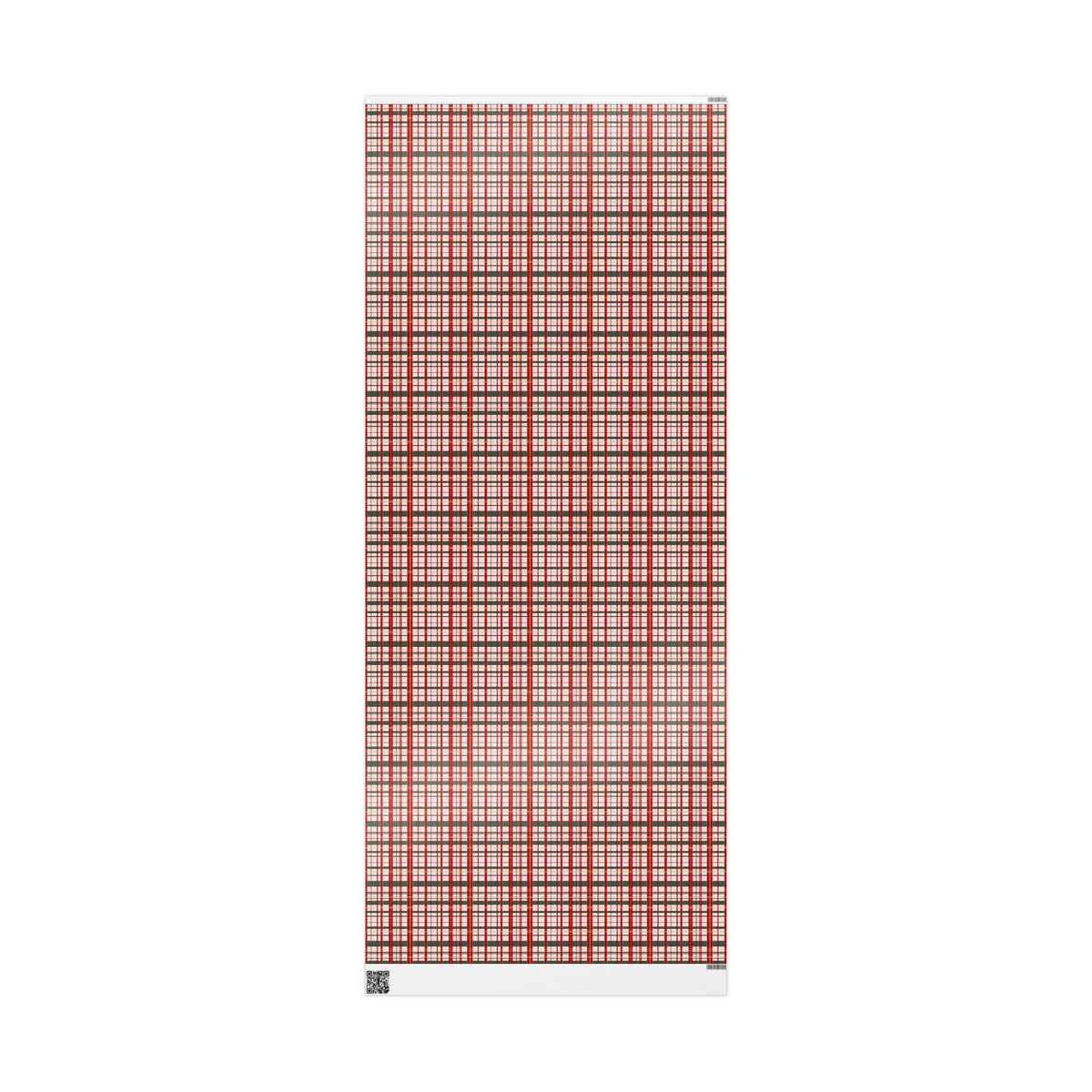 Pink Christmas Plaid Wrapping Paper, Red & Green Tartan with Faux Gold Glitter, Classic Holiday Gift Wrap