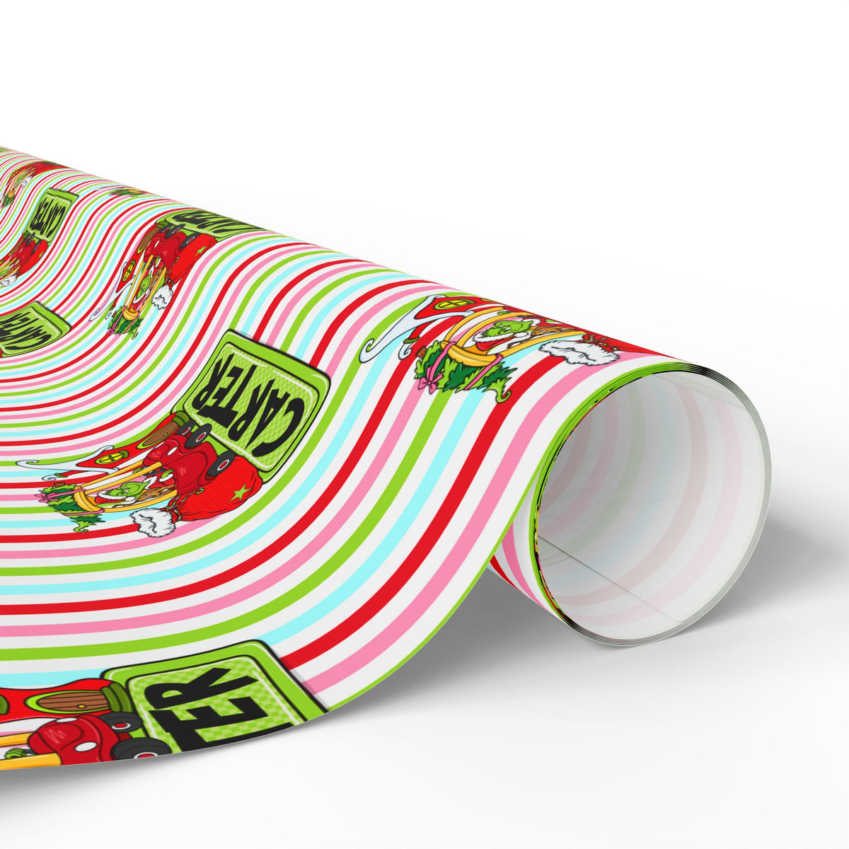 Merry Who Custom Wrapping Paper Christmas Wrapping Paper, Custom Name Striped Gift Wrap, Whoville Holiday Presents