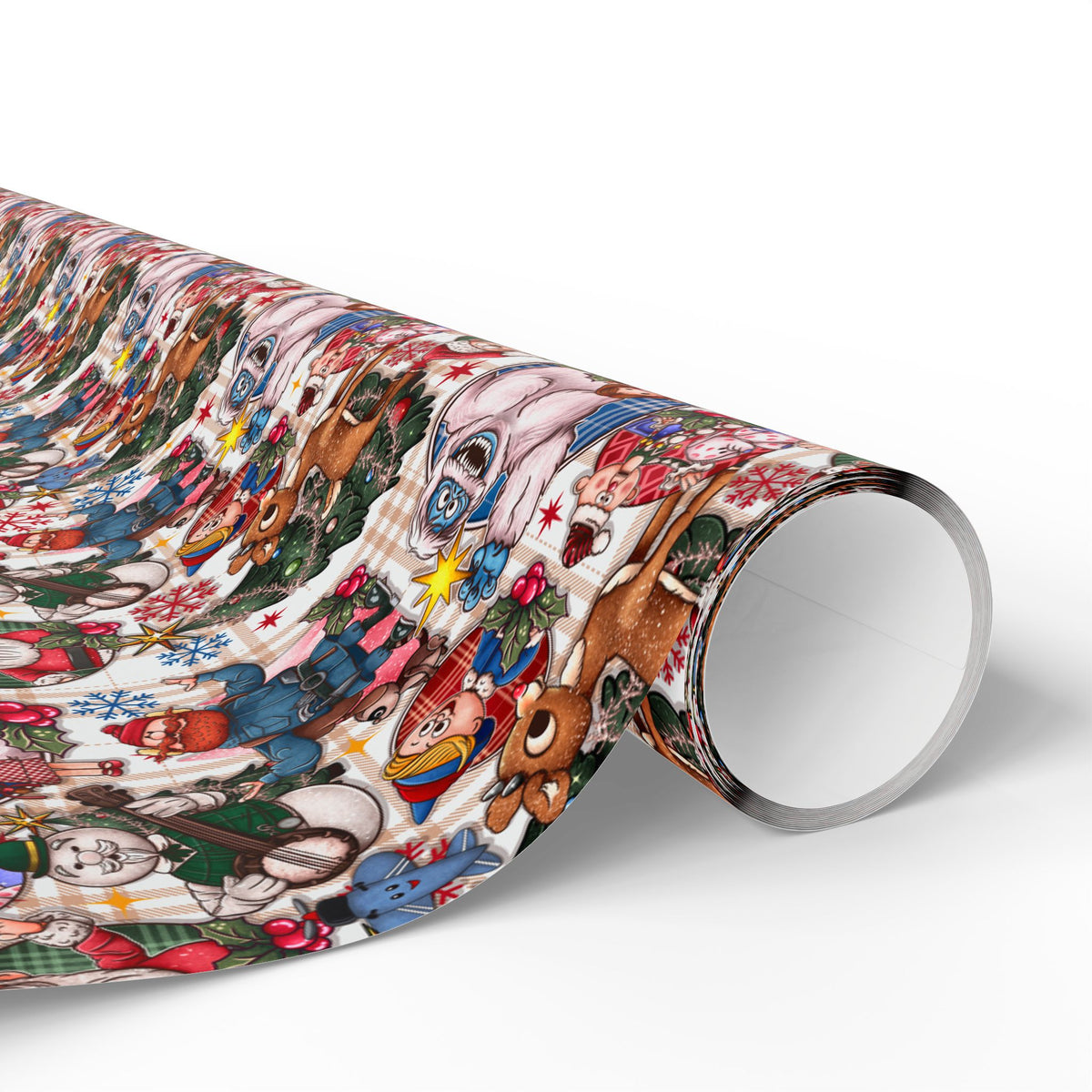 Rudolph Christmas Wrapping Paper, Bumble, Santa & Misfit Toys, Nostalgic Holiday Character Gift Wrap