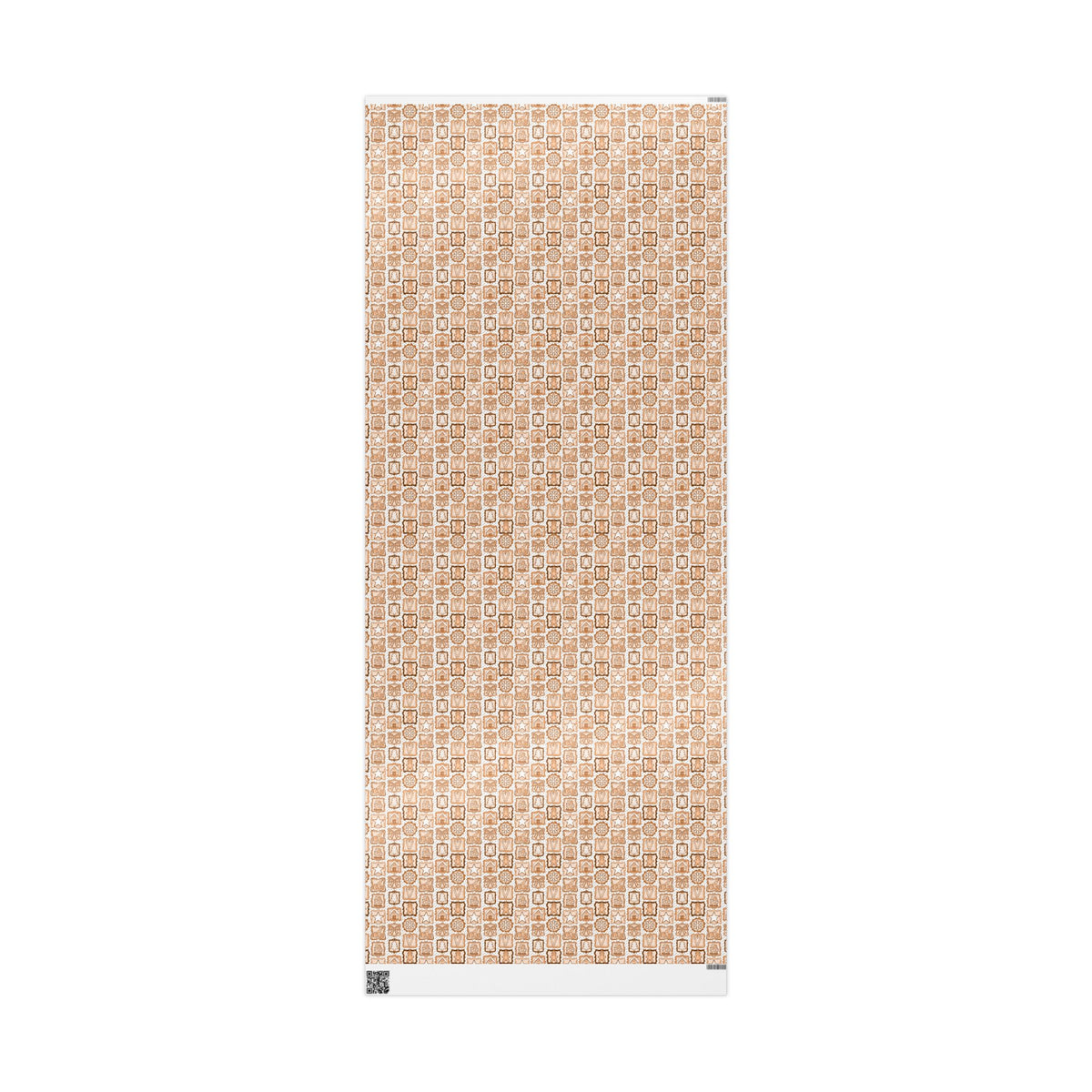 Gingerbread Christmas Wrapping Paper, Neutral Brown Cookie Frames, Bows & Hot Cocoa, Cozy Holiday Gift Wrap
