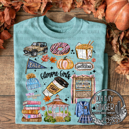 Gilmore Collage — a colorful Gilmore-inspired collage with coffee and fall accents
