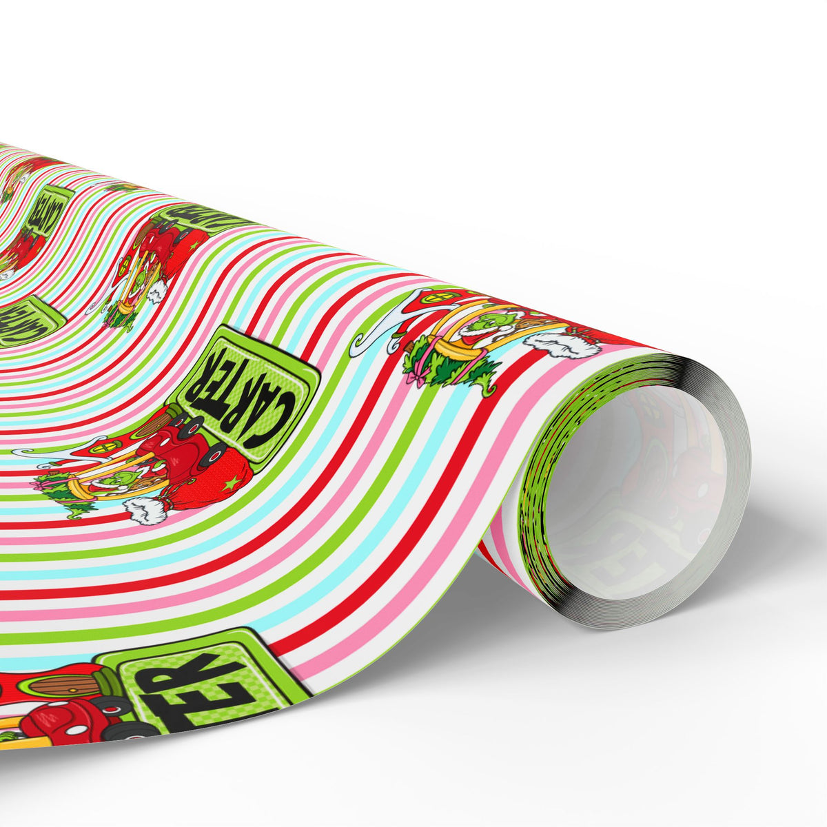 Merry Who Custom Wrapping Paper Christmas Wrapping Paper, Custom Name Striped Gift Wrap, Whoville Holiday Presents