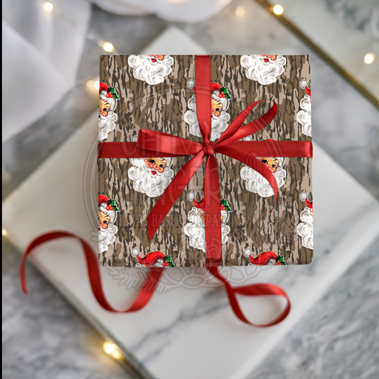 Santa Bottom Land Camo Wrapping Paper
