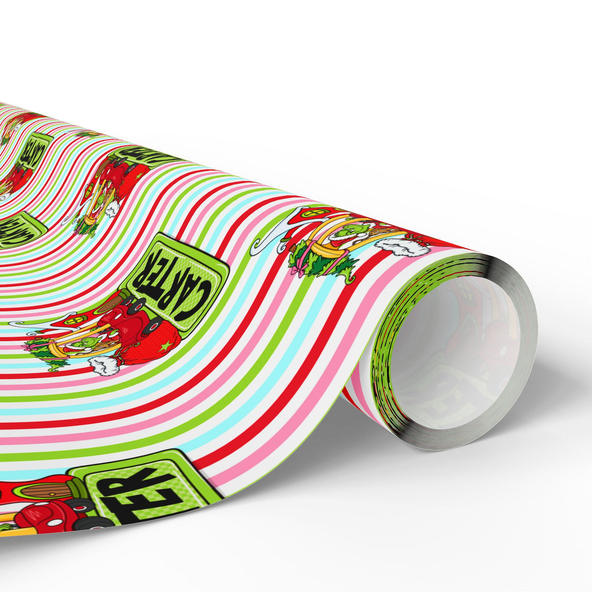 Merry Who Custom Wrapping Paper Christmas Wrapping Paper, Custom Name Striped Gift Wrap, Whoville Holiday Presents