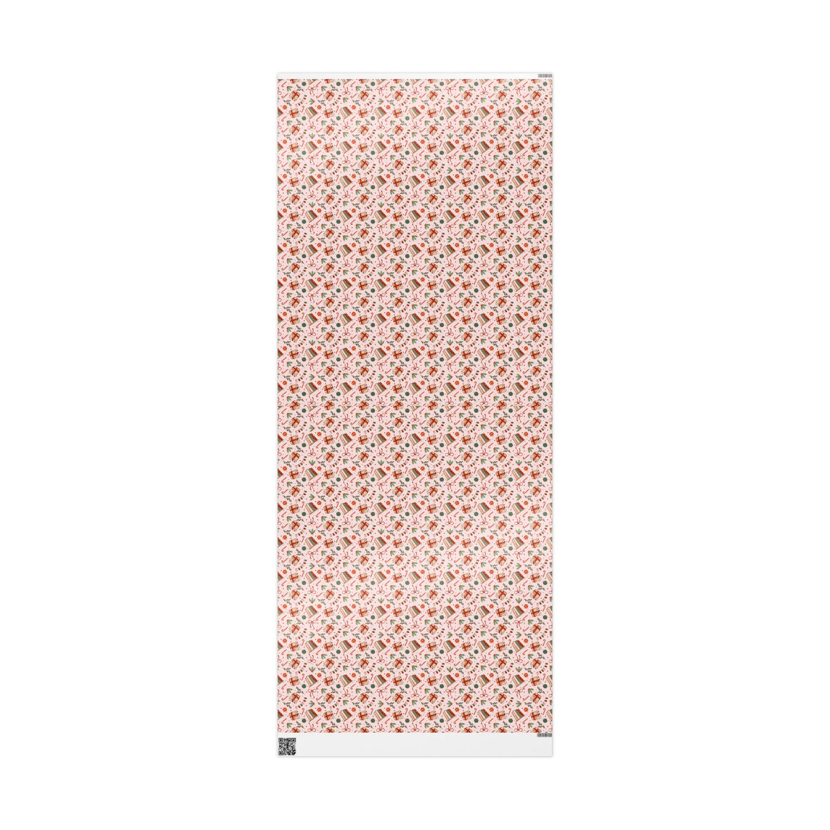 Pink Bookish Christmas Wrapping Paper, Holiday Books, Bows & Christmas Lights, Gift Wrap for Book Lovers