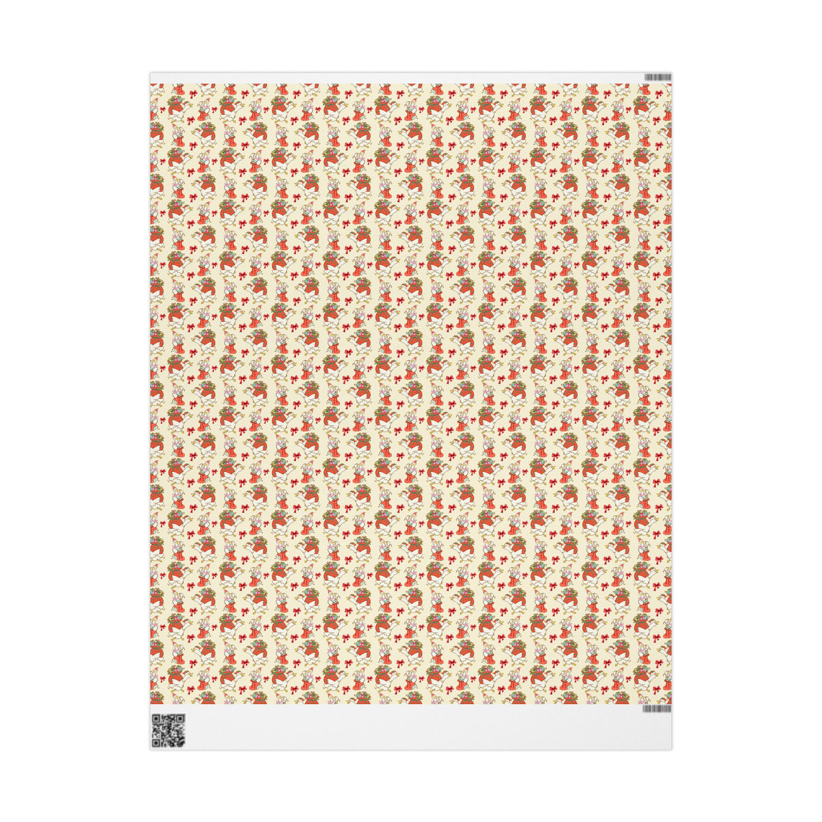 Christmas Goose Wrapping Paper, Cute Geese with Santa Hats, Presents & Red Bows, Whimsical Holiday Gift Wrap