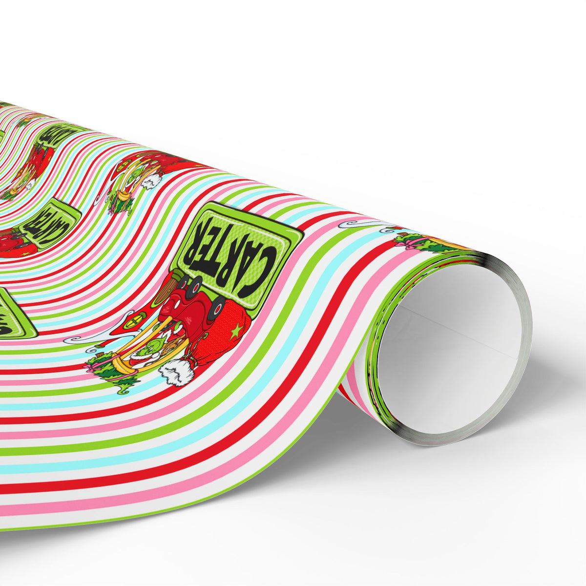 Merry Who Custom Wrapping Paper Christmas Wrapping Paper, Custom Name Striped Gift Wrap, Whoville Holiday Presents