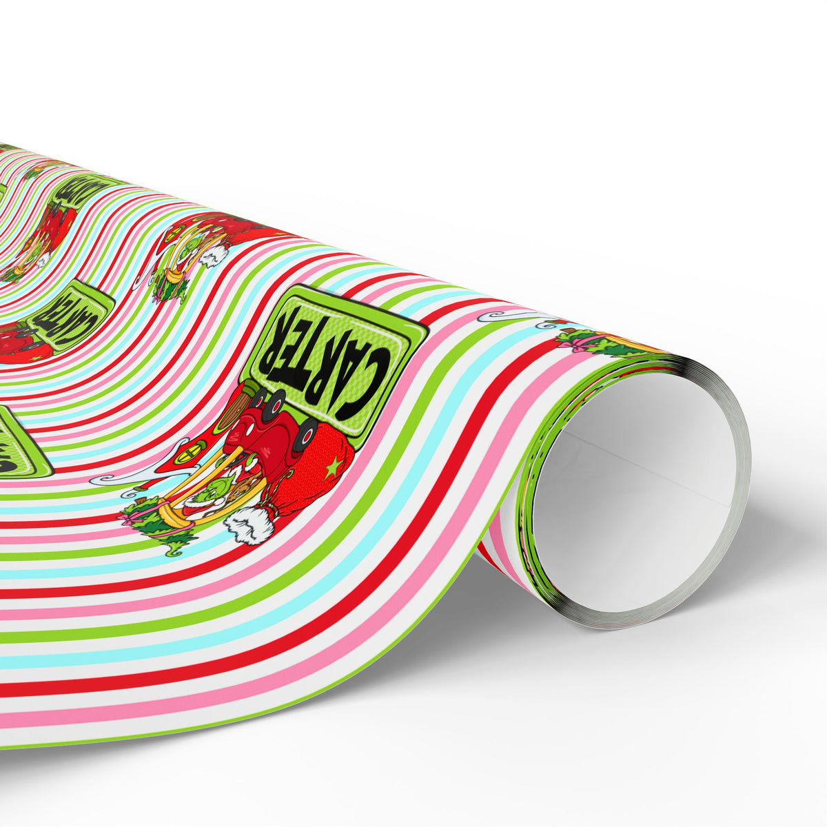 Merry Who Custom Wrapping Paper Christmas Wrapping Paper, Custom Name Striped Gift Wrap, Whoville Holiday Presents