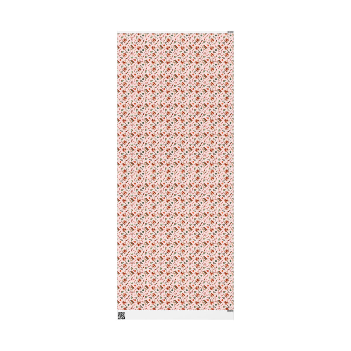 Pink Bookish Christmas Wrapping Paper, Holiday Books, Bows & Christmas Lights, Gift Wrap for Book Lovers