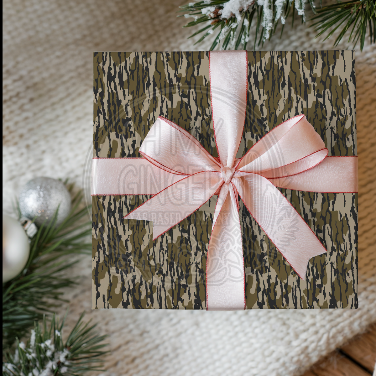 Bottom Land Camo Wrapping Paper