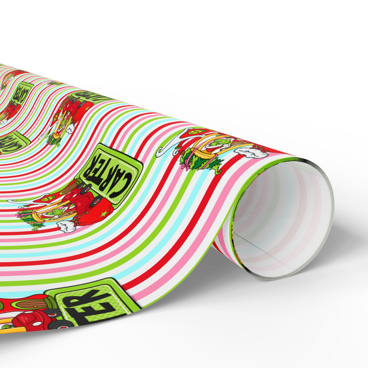 Merry Who Custom Wrapping Paper Christmas Wrapping Paper, Custom Name Striped Gift Wrap, Whoville Holiday Presents