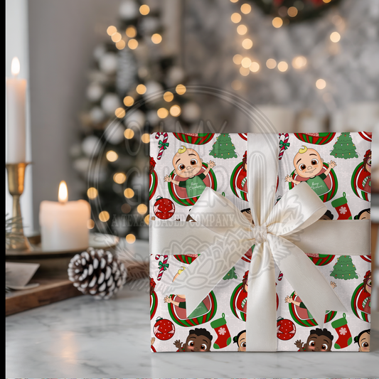 Cocomelon Christmas Wrapping Paper