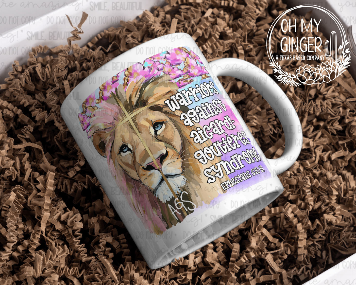 AGS Watercolor Lion Mug