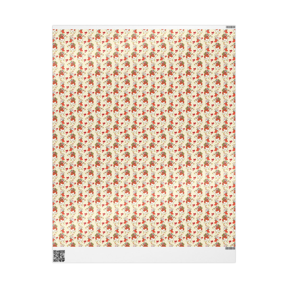 Christmas Goose Wrapping Paper, Cute Geese with Santa Hats, Presents & Red Bows, Whimsical Holiday Gift Wrap