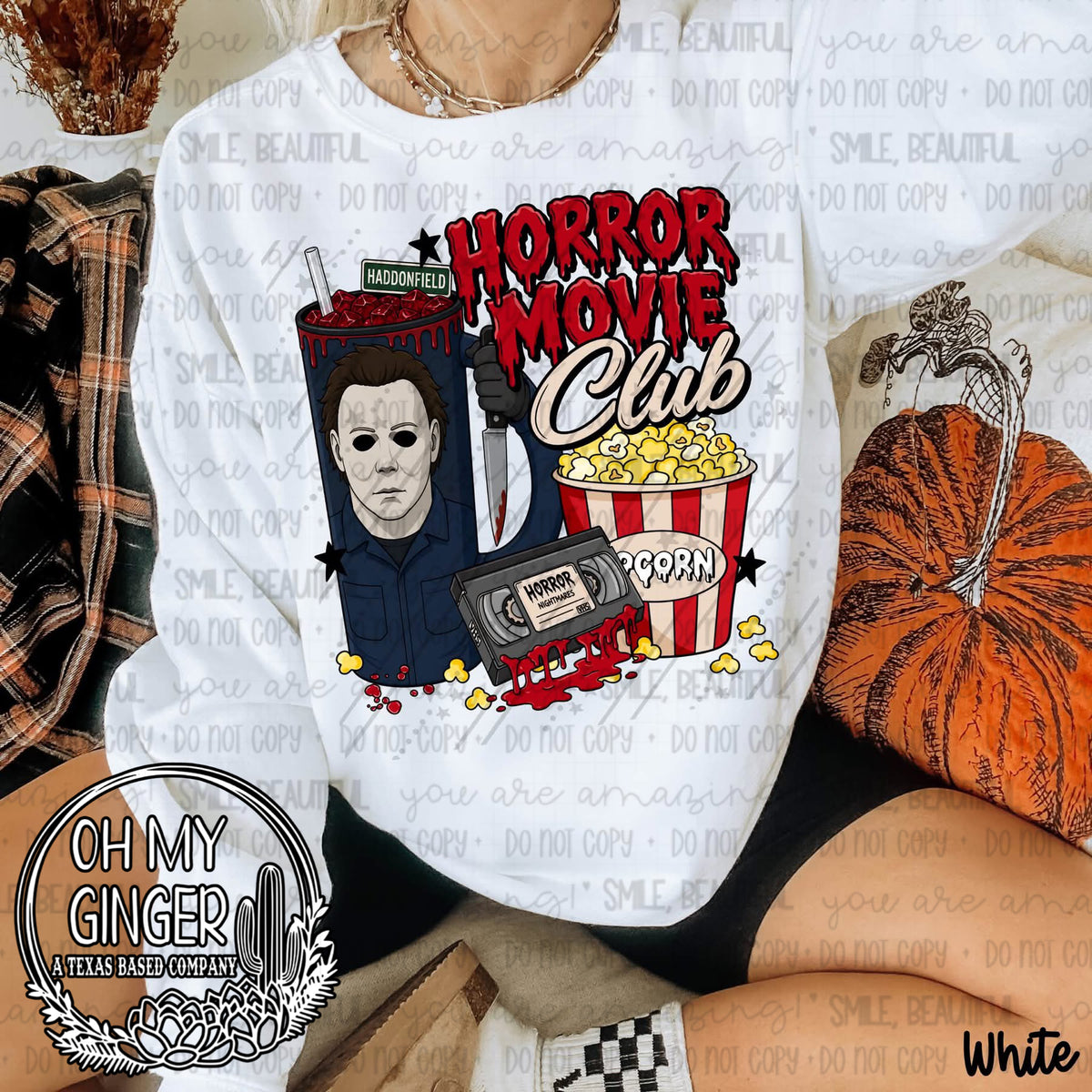 Horror Movie Club Michael design featuring a horror movie club design with a classic masked-boogeyman-inspired character by Oh My Ginger