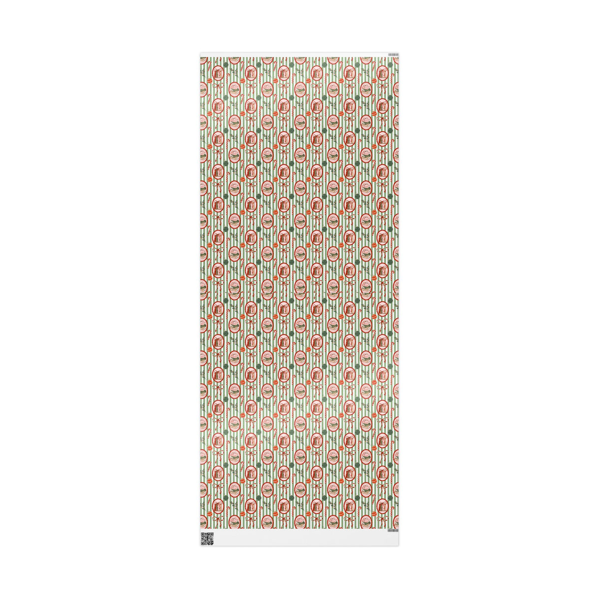 Book Lover Christmas Wrapping Paper, Sage Green Stripes, Festive Books & Bows, Bookish Holiday Gift Wrap