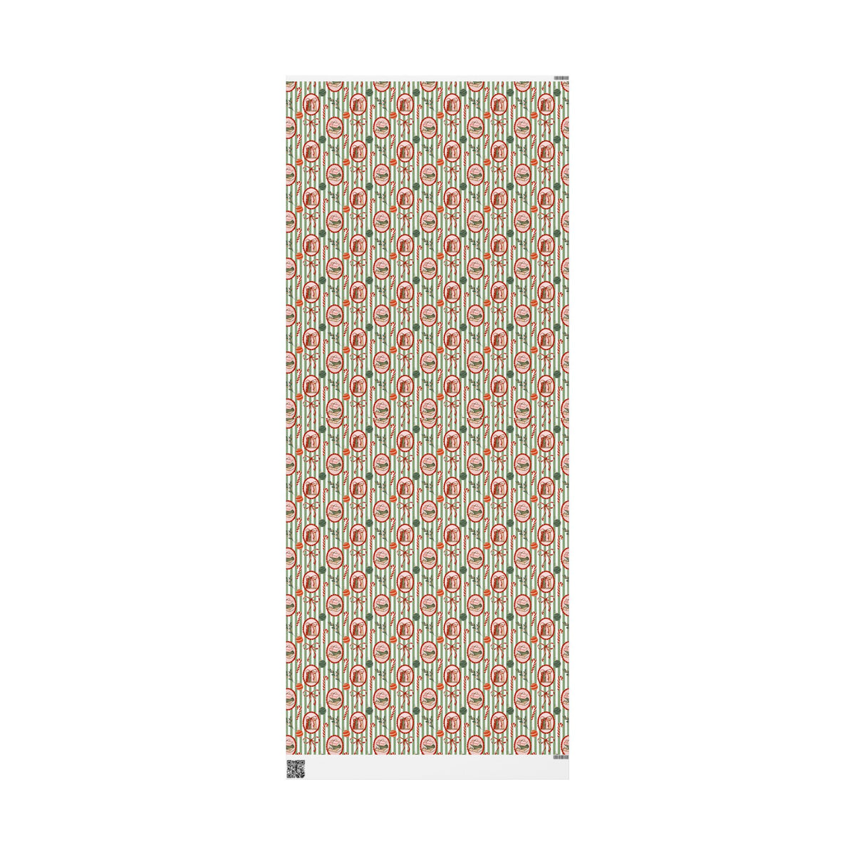 Book Lover Christmas Wrapping Paper, Sage Green Stripes, Festive Books & Bows, Bookish Holiday Gift Wrap