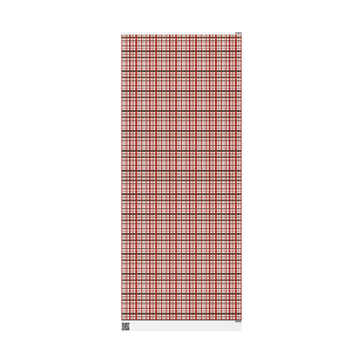 Pink Christmas Plaid Wrapping Paper, Red & Green Tartan with Faux Gold Glitter, Classic Holiday Gift Wrap