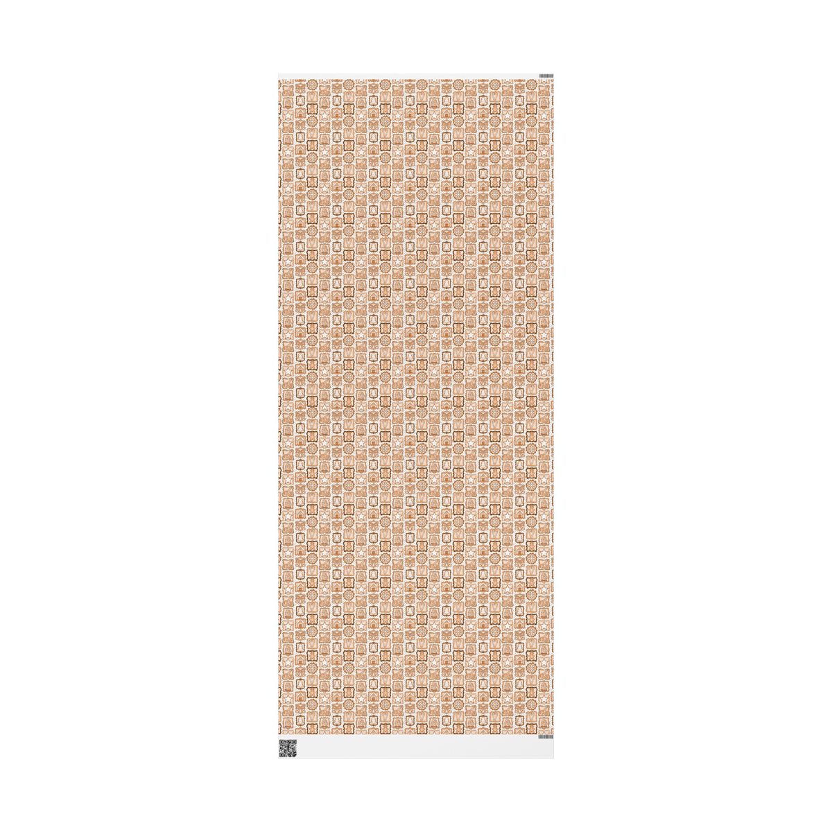 Gingerbread Christmas Wrapping Paper, Neutral Brown Cookie Frames, Bows & Hot Cocoa, Cozy Holiday Gift Wrap