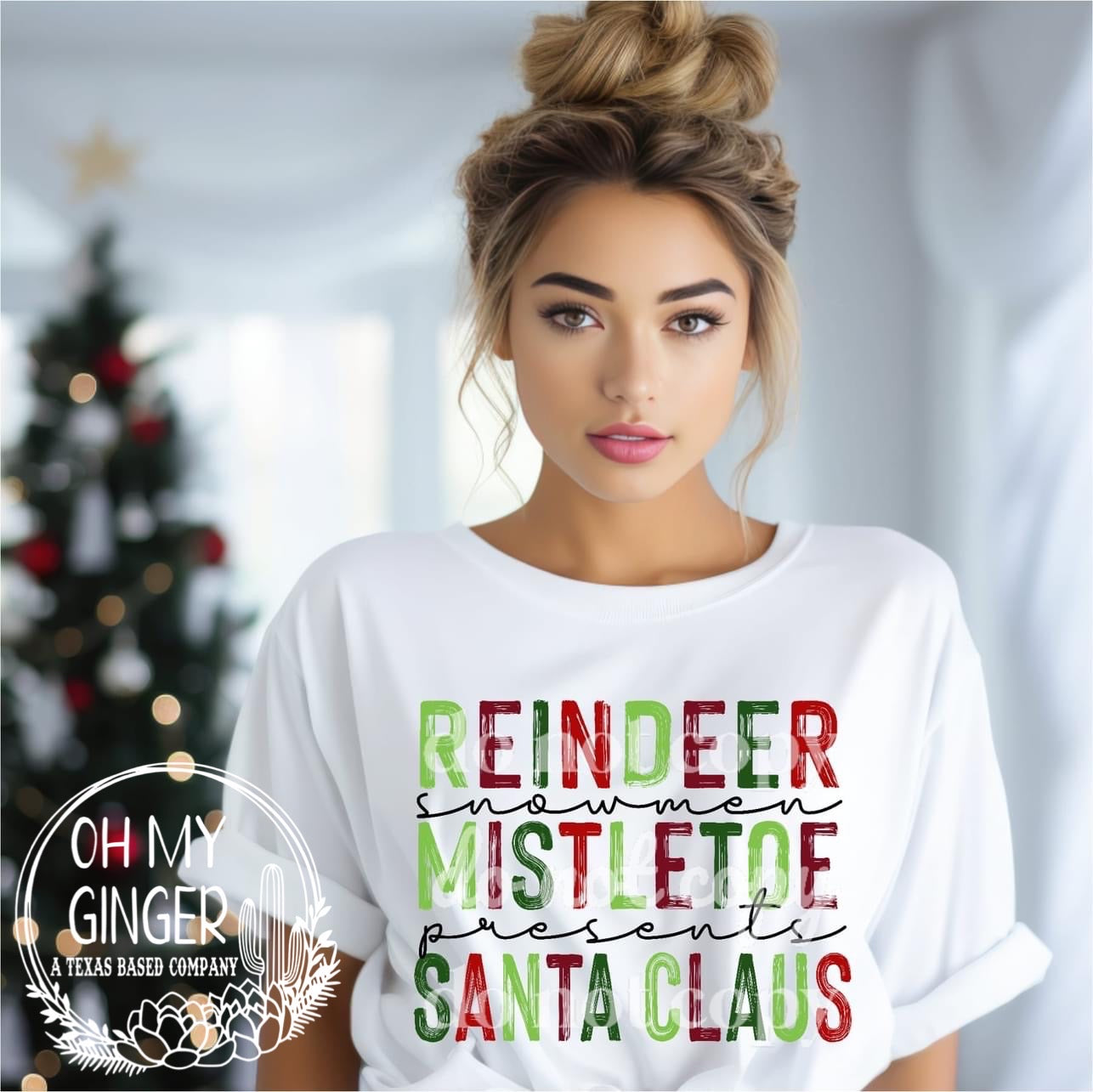 Reindeer Snowmen Mistletoe Presents Santa Claus