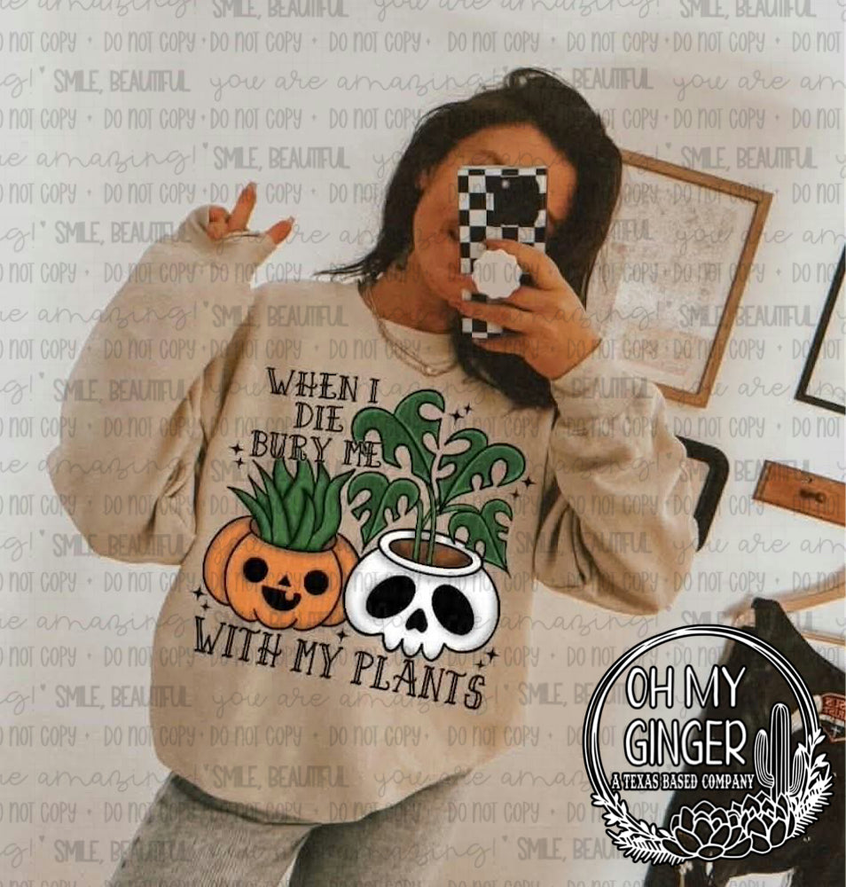 Bury Me With My Plants — potted plants in Halloween-inspired containers