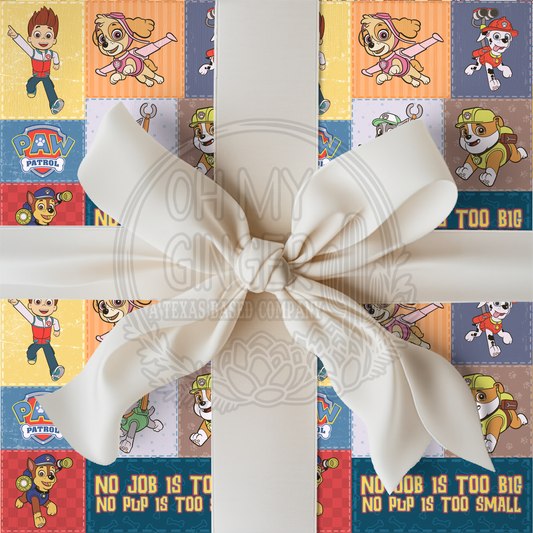 Paw Patrol Quote Patchwork Wrapping Paper