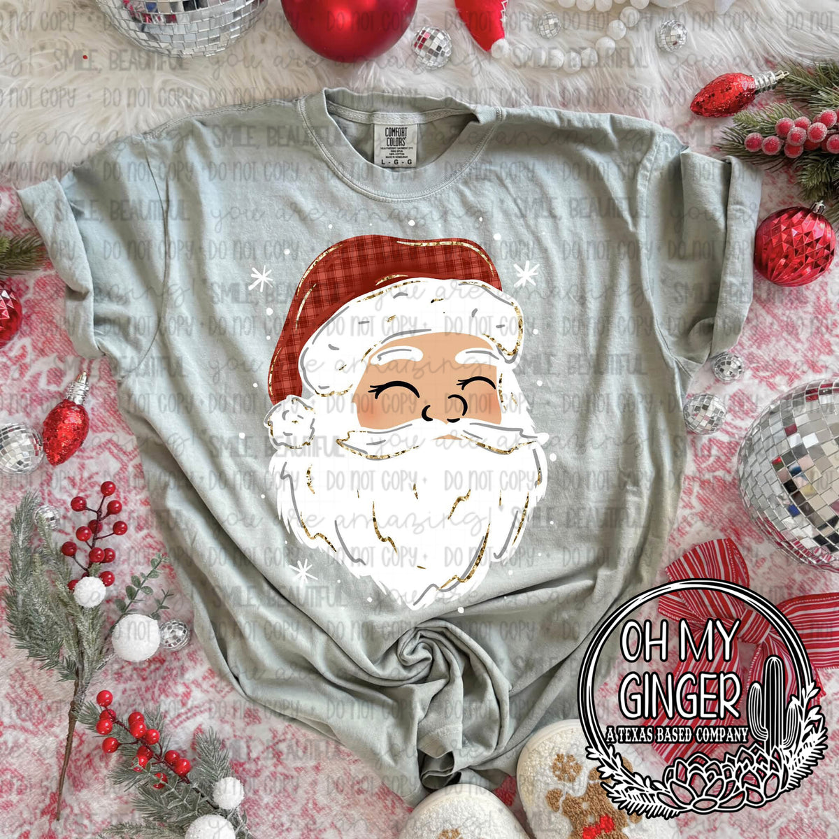 Santa — a smiling Santa face with a red hat and white beard