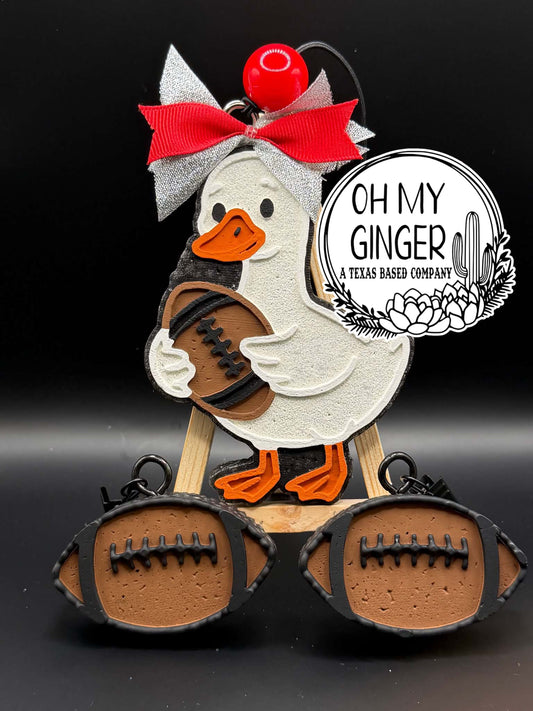 Football Duck w/ Vent Clips - Freshie car freshie design by Oh My Ginger