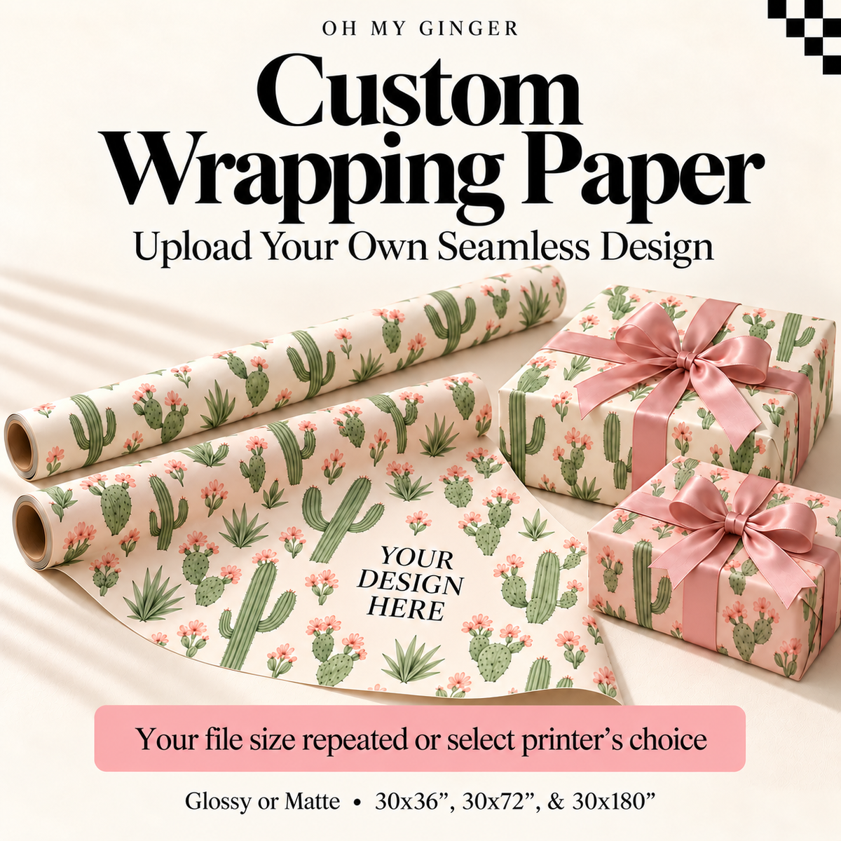 Custom Wrapping Paper | Upload Your Own Seamless Design