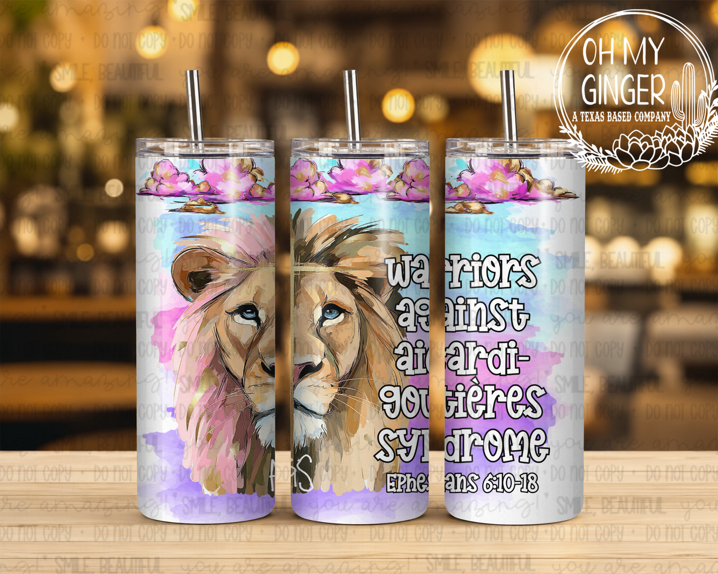 AGS Watercolor Lion 20oz Tumbler