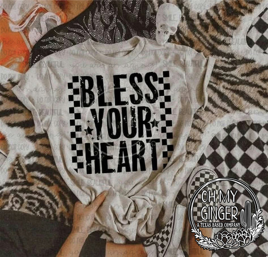 Bless Your Heart — bless-your-heart lettering in a checkerboard frame