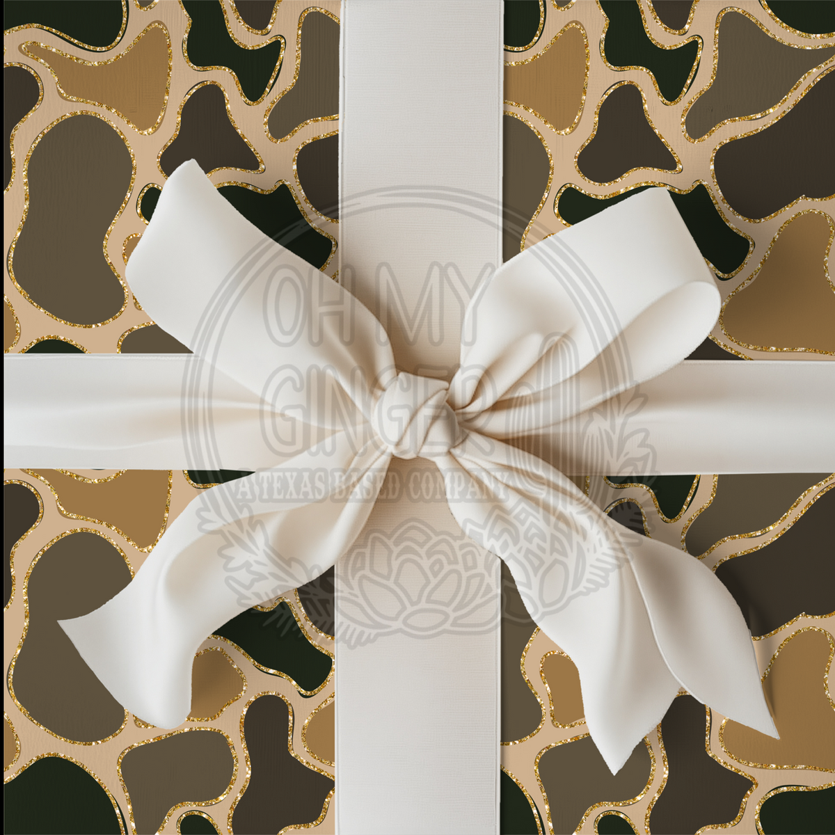 Glitter Camo Wrapping Paper