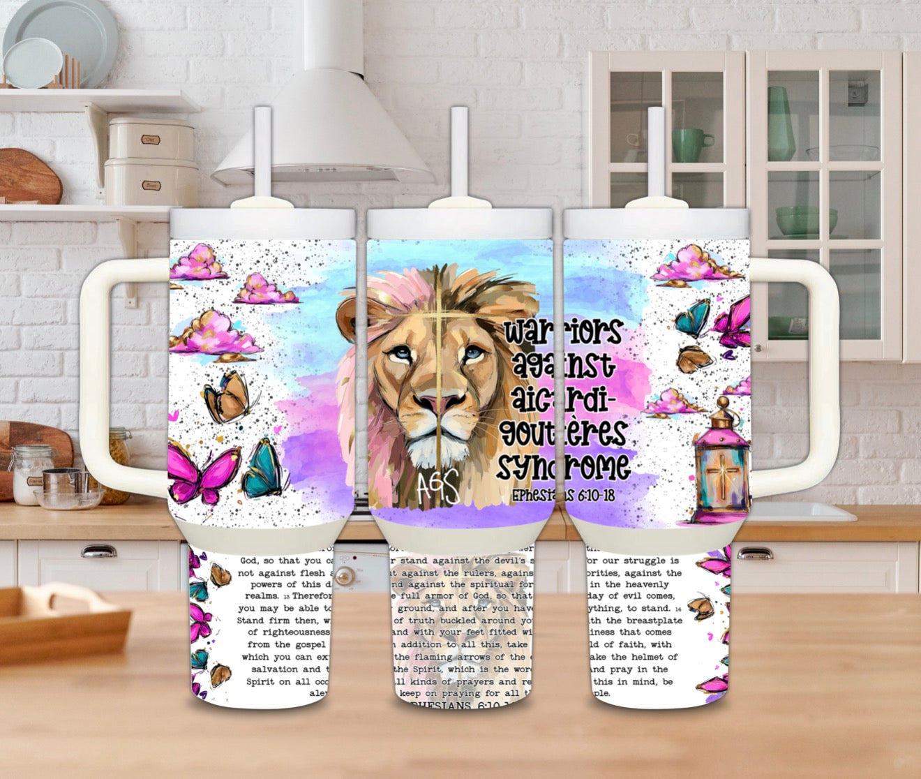 AGS Watercolor Lion 40oz Tumbler