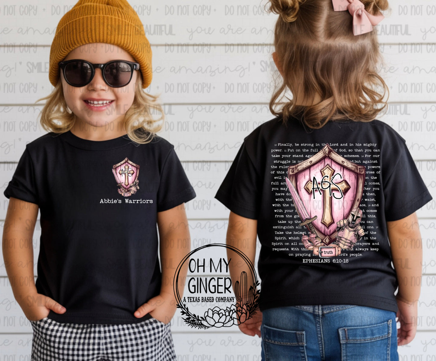 AGS Pink Shield (White Letters) - Kids