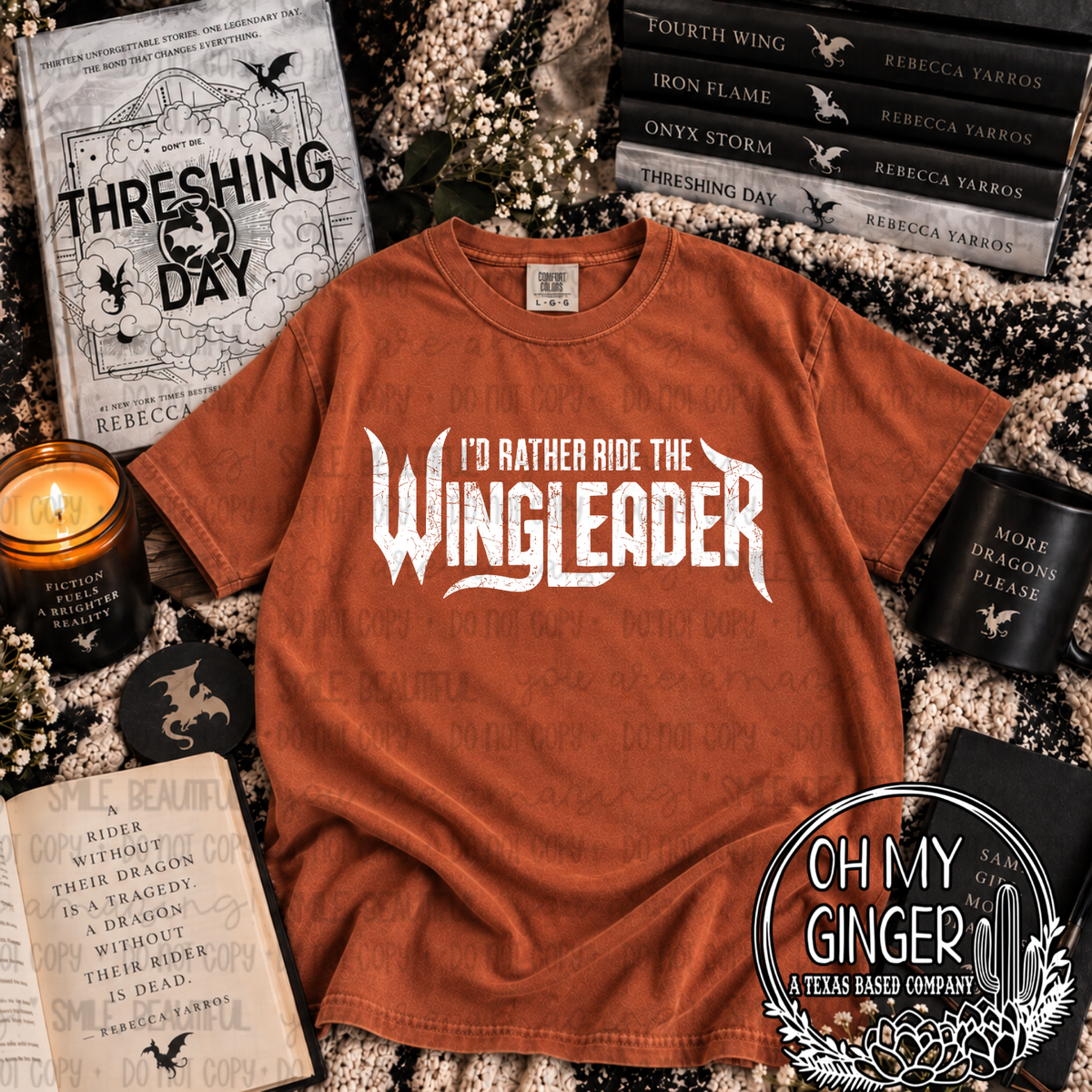I’d Rather Ride the Wingleader graphic tee with bold white lettering and wing-like accents