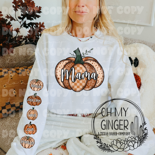 OMG Exclusive - Pumpkin Multi-Pattern Custom Kid’s Name Sweatshirt